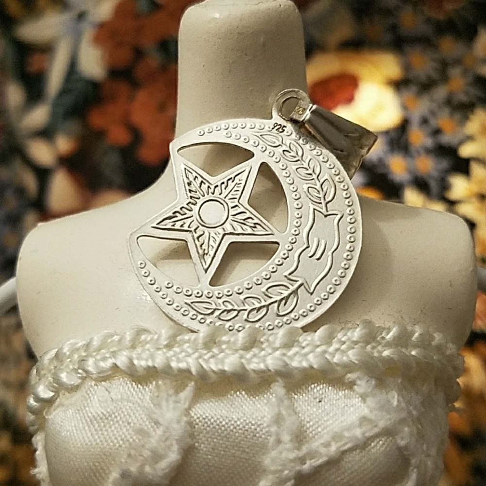 Sterling Silver Moon & Star Pendant